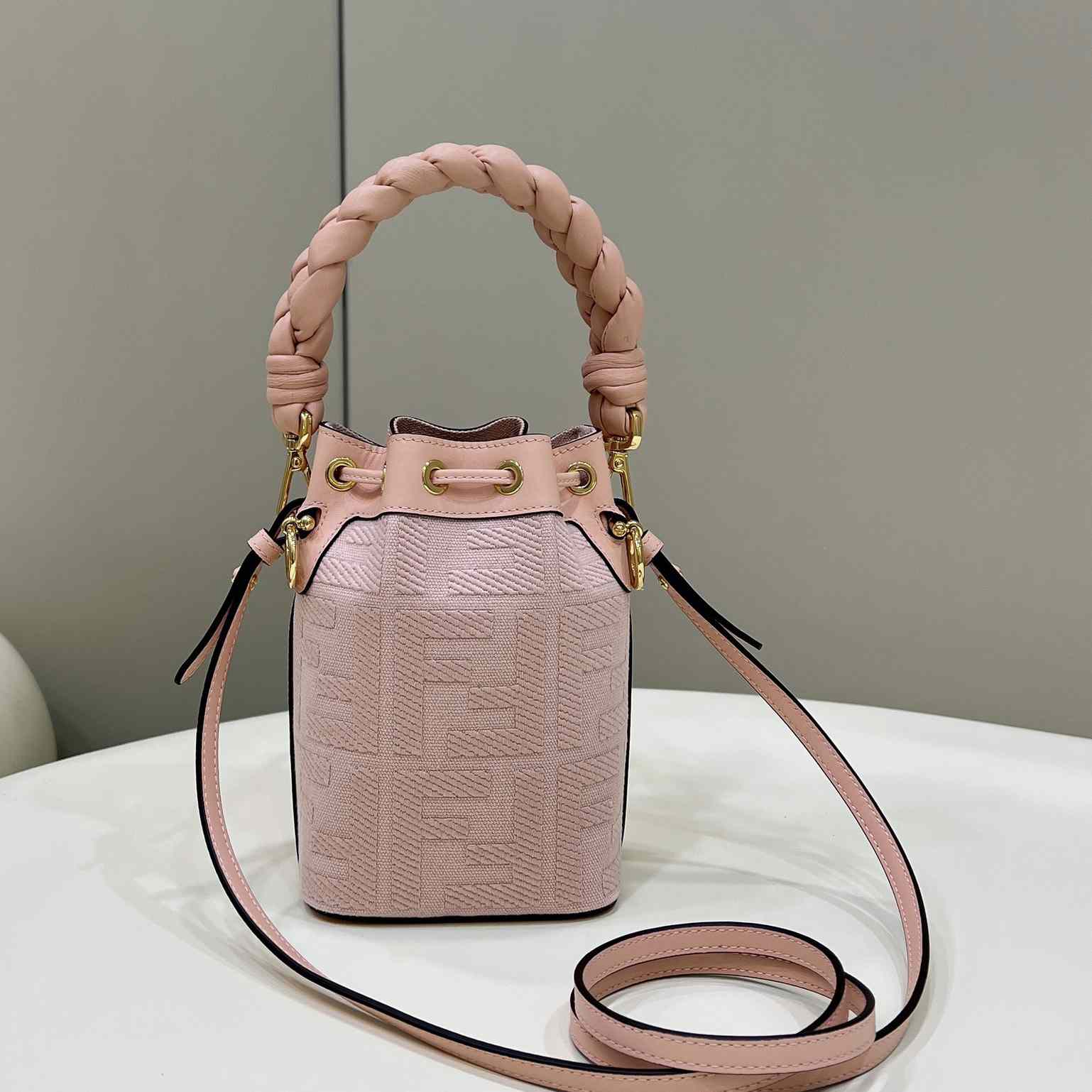 Fendi Mon Tresor Pink FF Canvas Mini-Bag (12×18×10cm)   - everydesigner