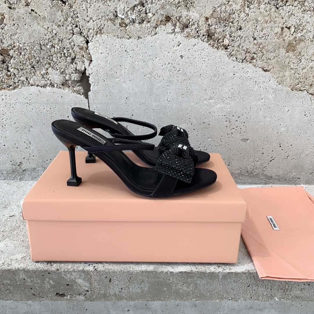 Miu Miu Satin Bow Sandals - everydesigner