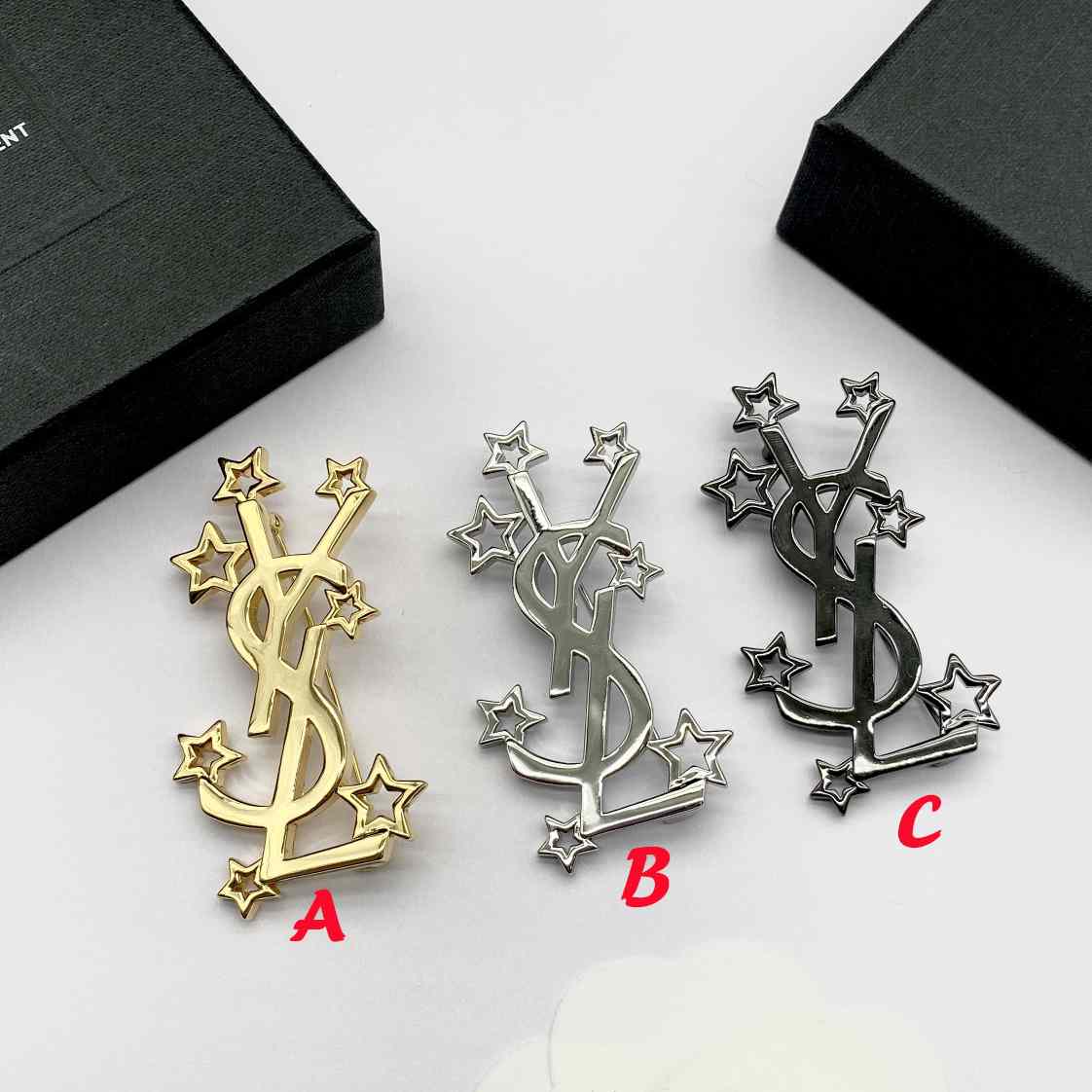 Saint Laurent YSL Logo Brooch - everydesigner