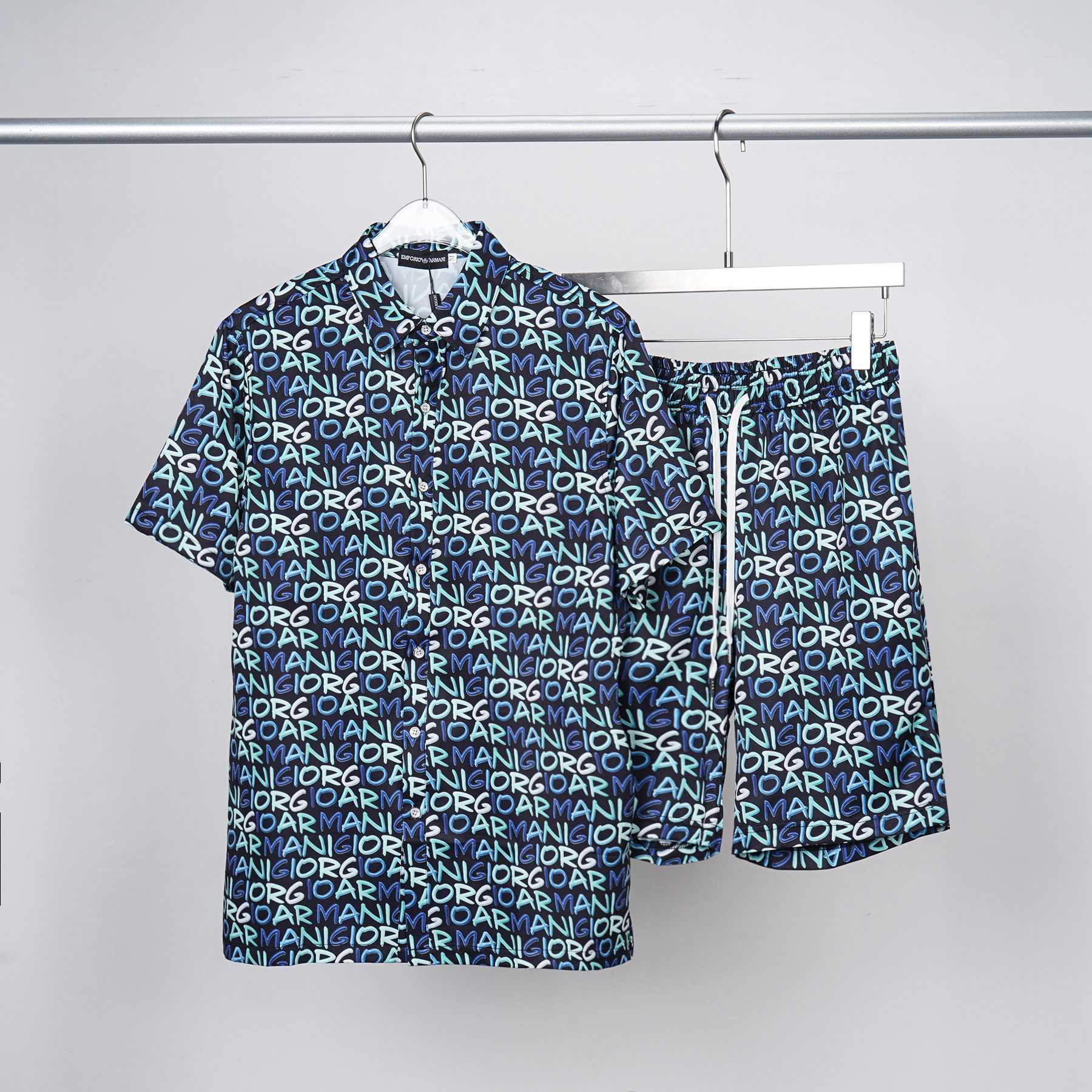 Armani Short-Sleeve Cotton Poplin Shirt & Shorts - everydesigner