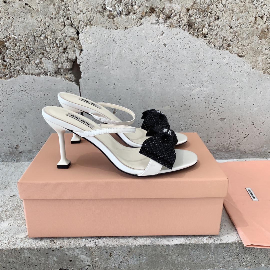 Miu Miu Satin Bow Sandals - everydesigner