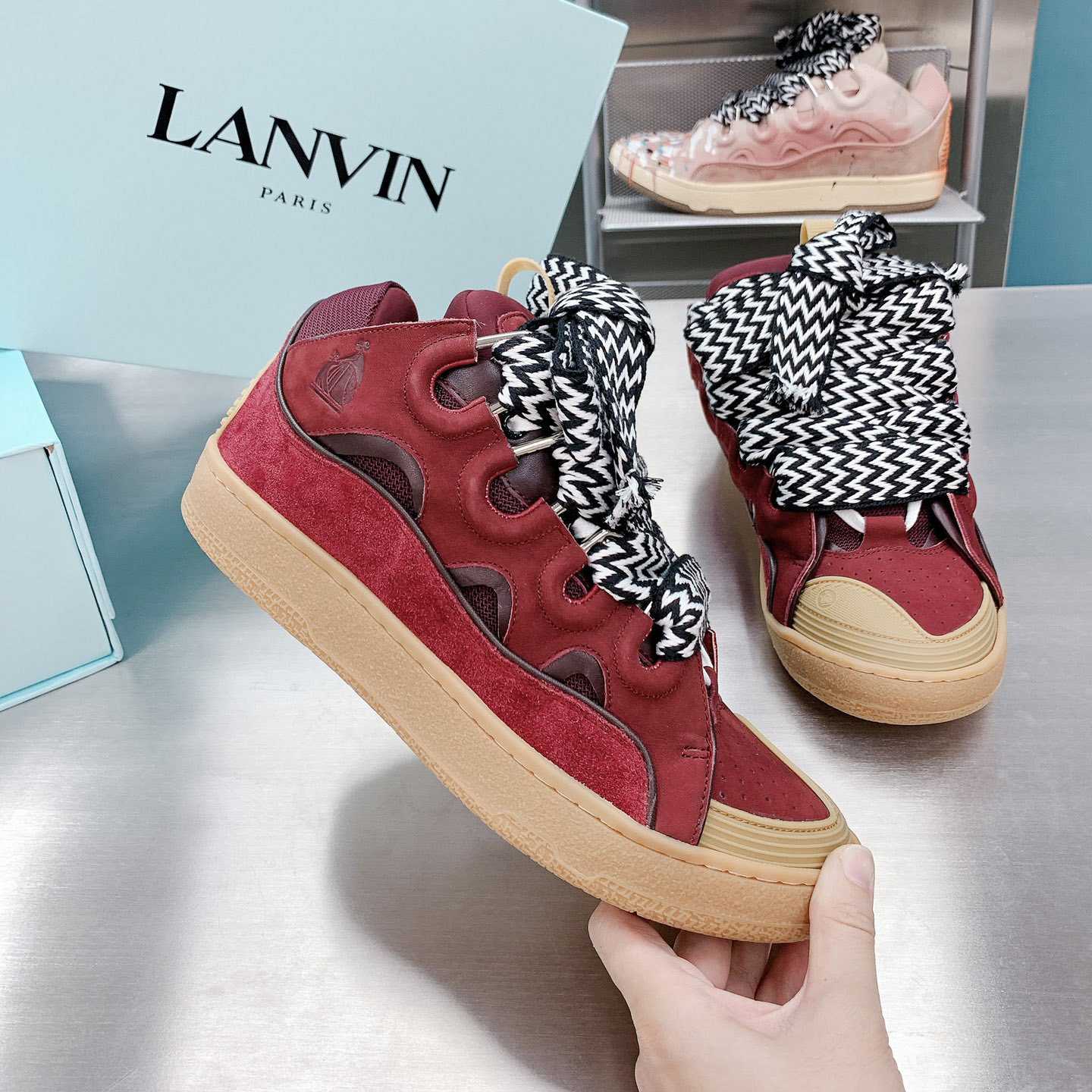 Lanvin Leather Curb Sneakers - everydesigner