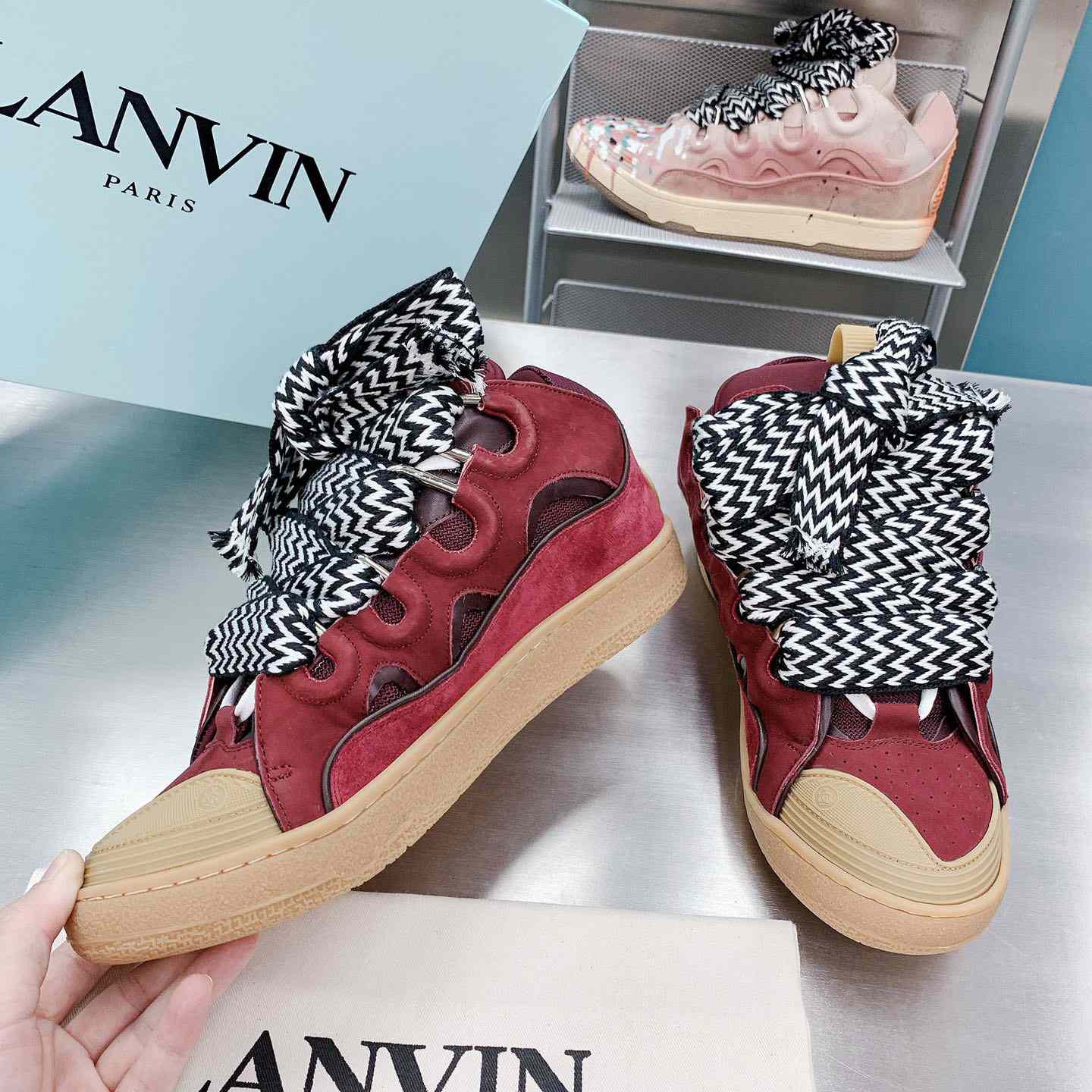 Lanvin Leather Curb Sneakers - everydesigner