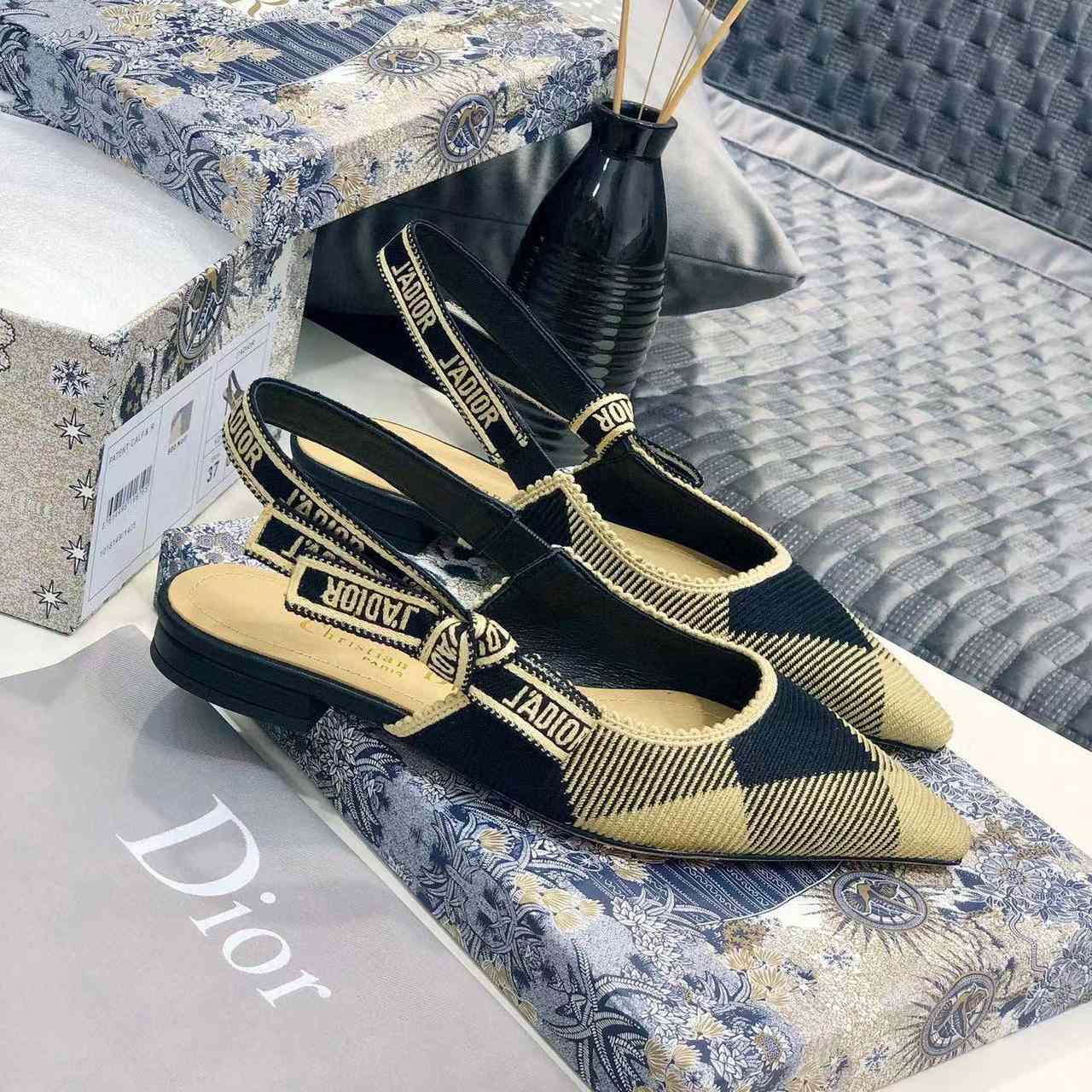 Dior J'adior Ribbon Slingback Flat - everydesigner