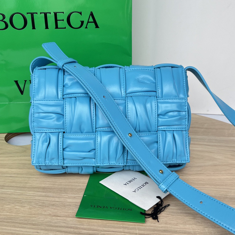 Bottega Veneta Cassette Foulard Intreccio Leather Cross-Body Bag - everydesigner