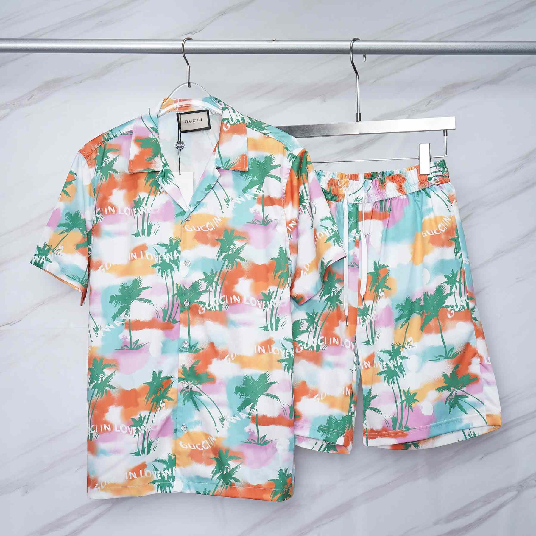 Gucci Printed Cotton Bowling Shirt & Shorts - everydesigner