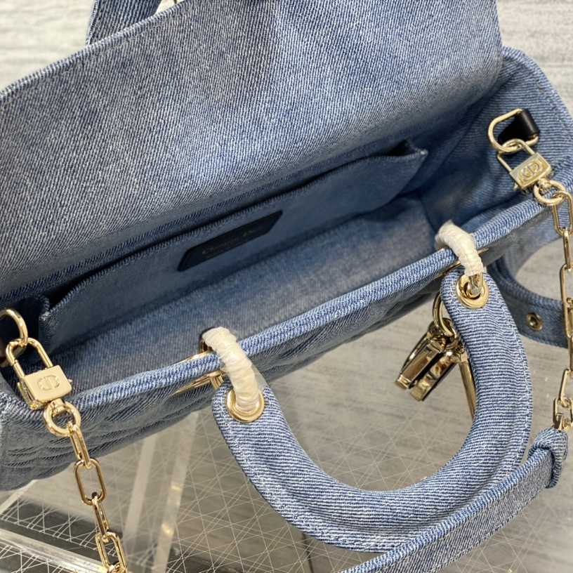 Dior Denim Macrocannage Lady D-Joy Blue(26*6*14cm) - everydesigner