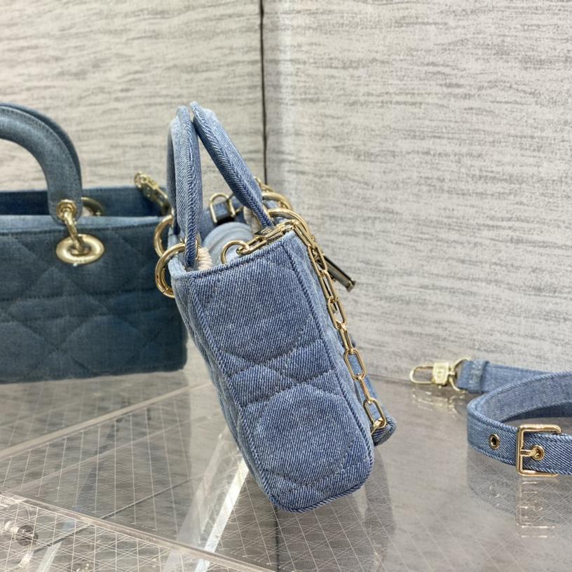 Dior Denim Macrocannage Lady D-Joy Blue(26*6*14cm) - everydesigner