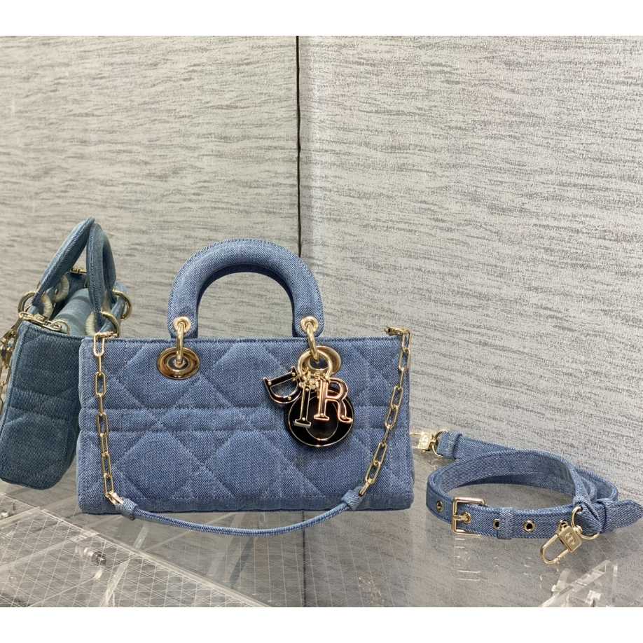 Dior Denim Macrocannage Lady D-Joy Blue(26*6*14cm) - everydesigner