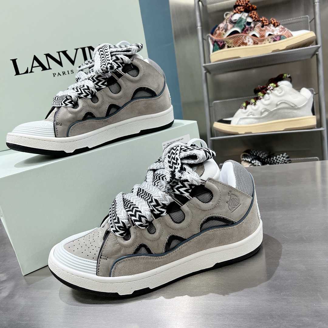 Lanvin Leather Curb Sneakers - everydesigner