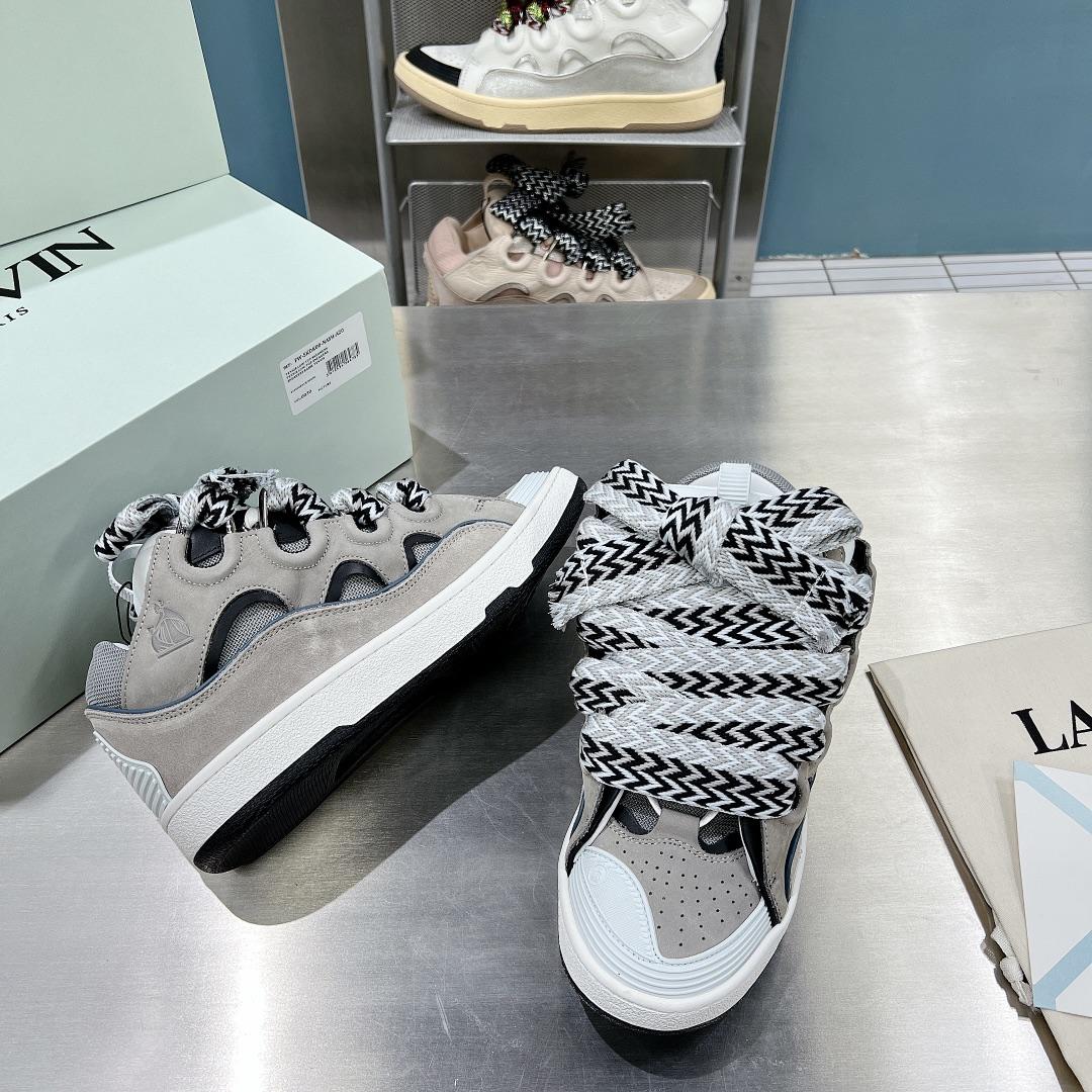 Lanvin Leather Curb Sneakers - everydesigner