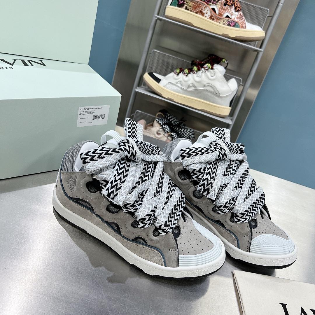 Lanvin Leather Curb Sneakers - everydesigner