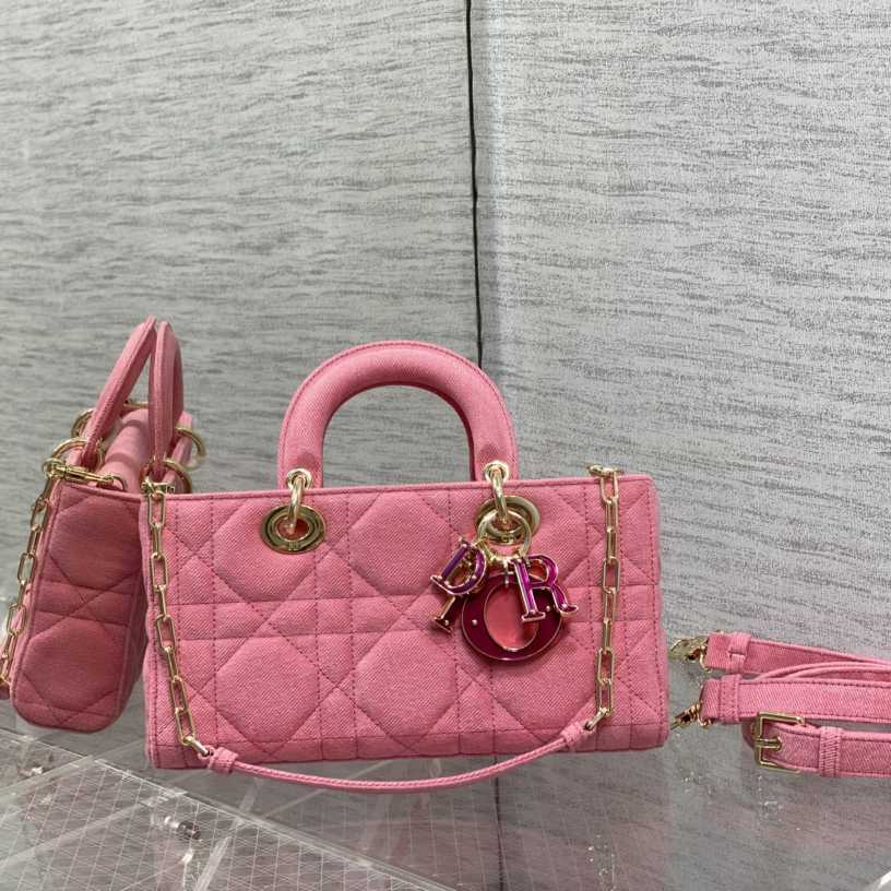 Dior Denim Macrocannage Lady D-Joy Pink(26*6*14cm) - everydesigner