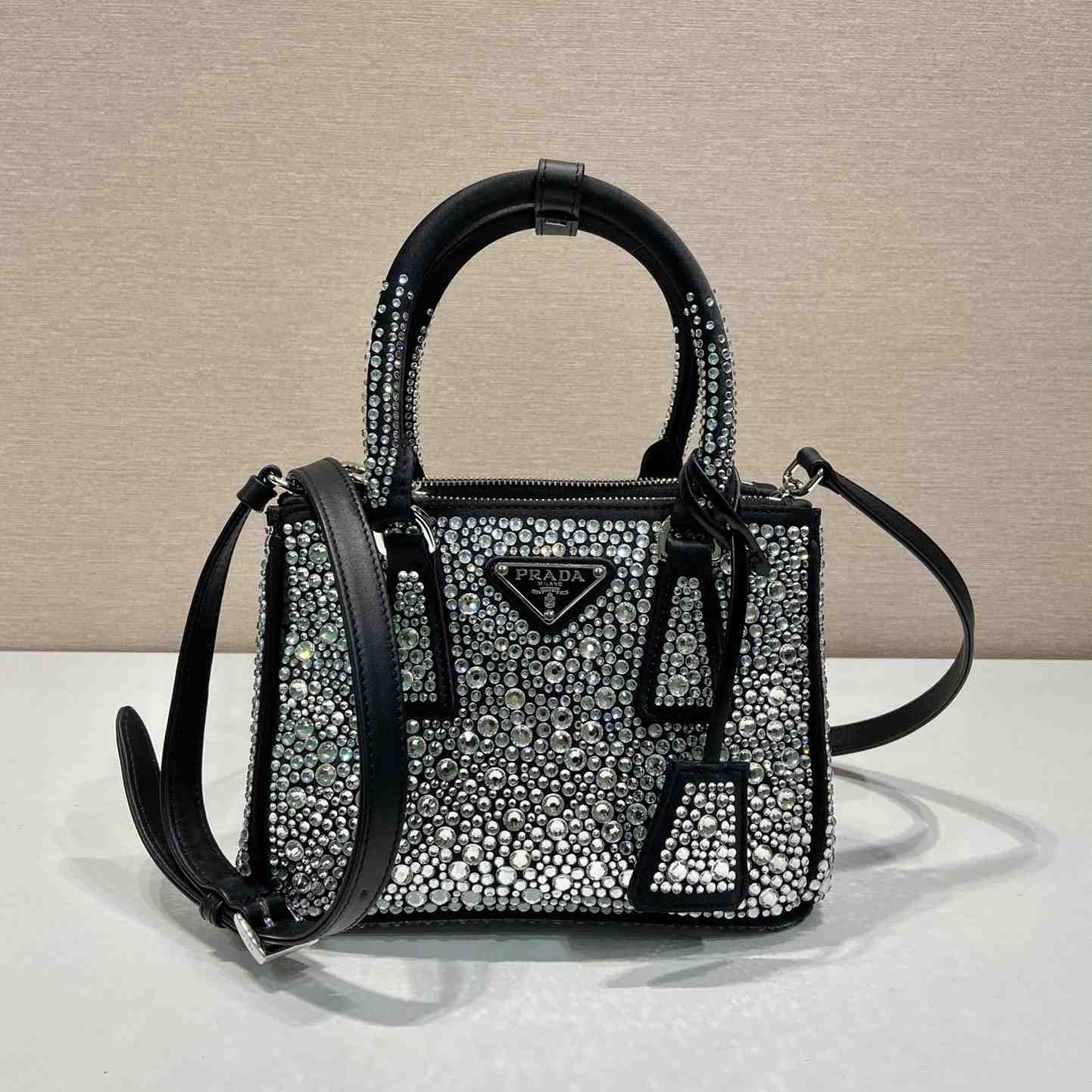 Prada Galleria Satin Mini-bag With Crystals - everydesigner