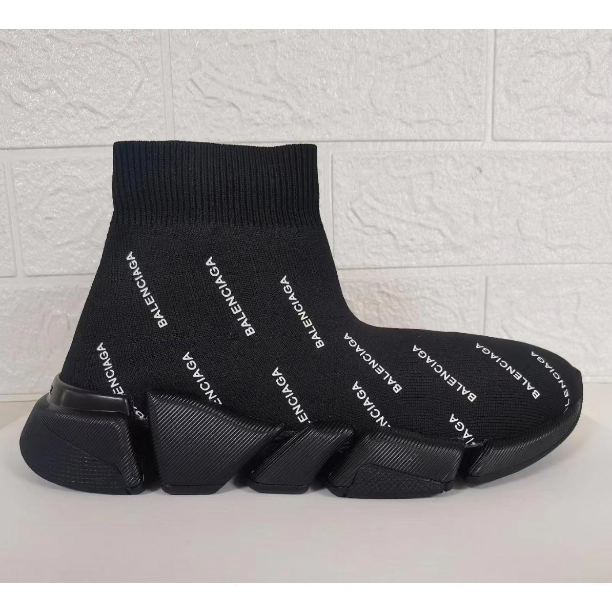 Balenciaga Speed 2.0 Recycled Knit Sneaker In Black - everydesigner