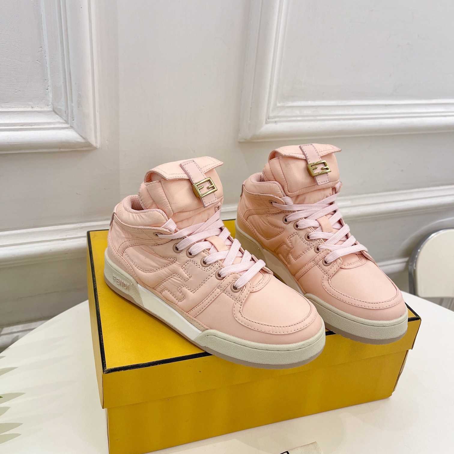 Fendi Match Pink Nylon High-Tops Sneaker - everydesigner