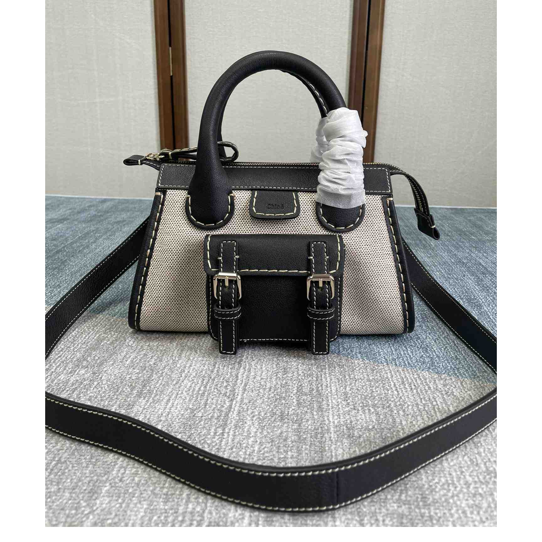 Chloe Edith Beige Black Mini In Shoulder Bags(26.5-16-11cm) - everydesigner