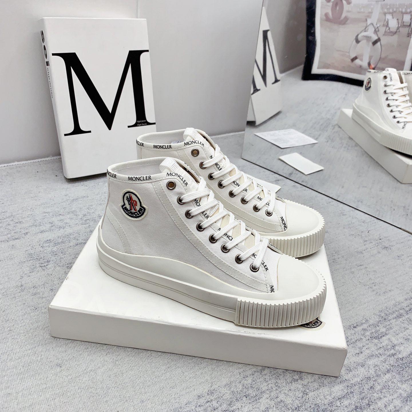 Moncler White Lissex Sneakers - everydesigner