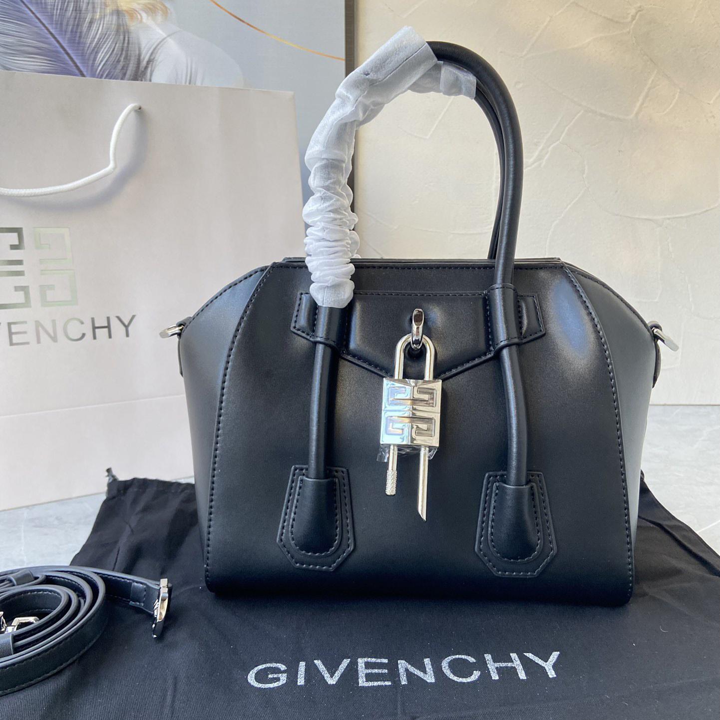 Givenchy Mini Antigona Lock Bag In Box Leather (23*27*13cm) - everydesigner