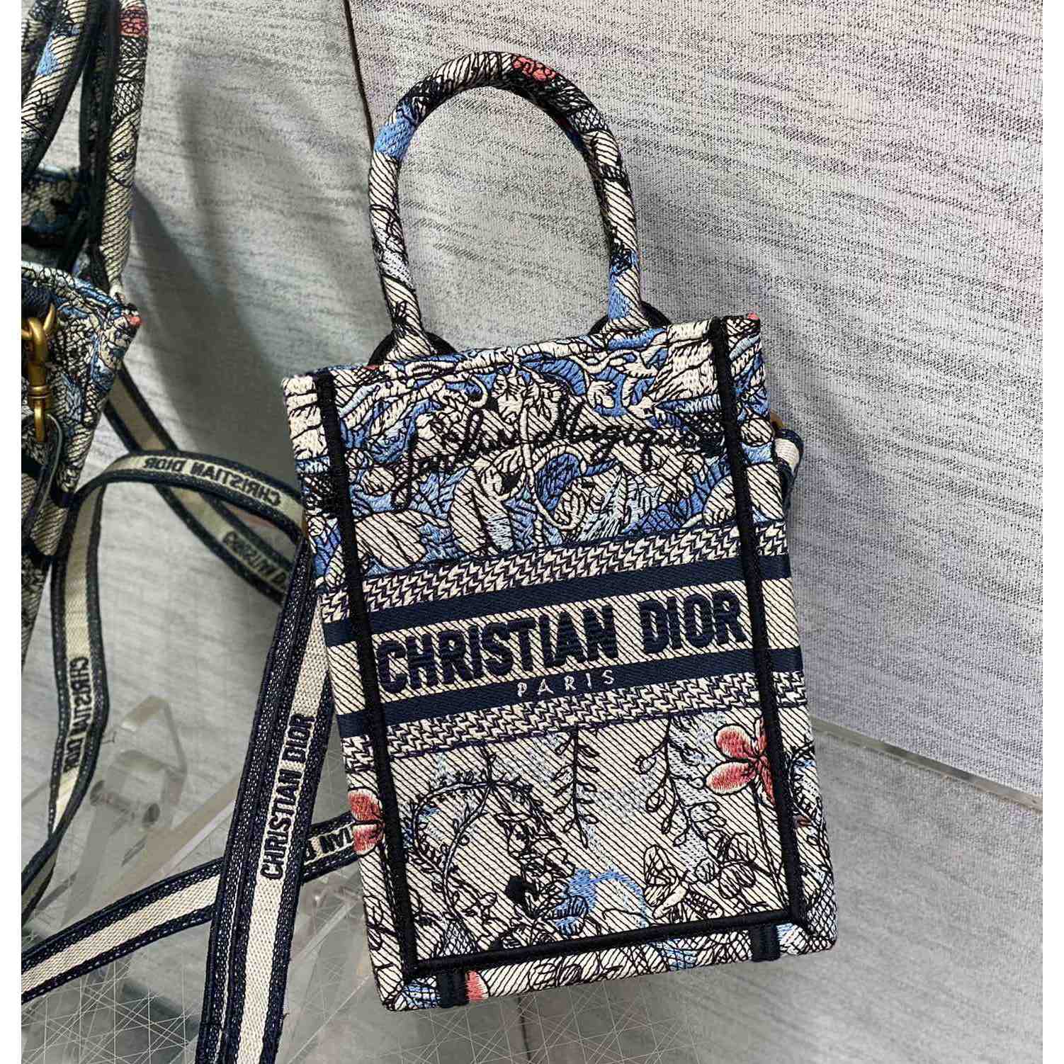 Dior Mini Dior Book Tote Phone Bag - everydesigner