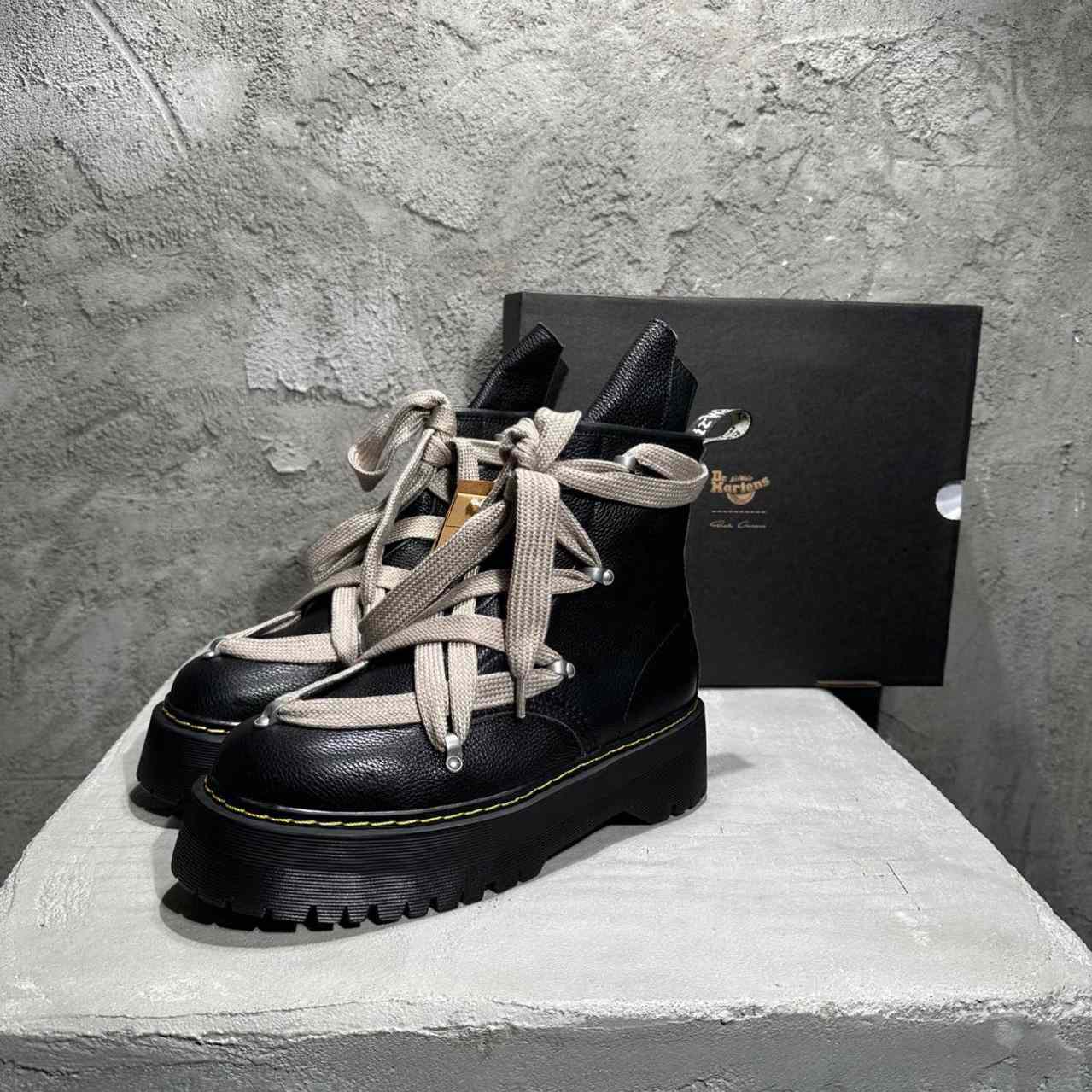 Rick Owens x Dr.Martens Quad Sole Pentagram Jumbo Lace Boot - everydesigner