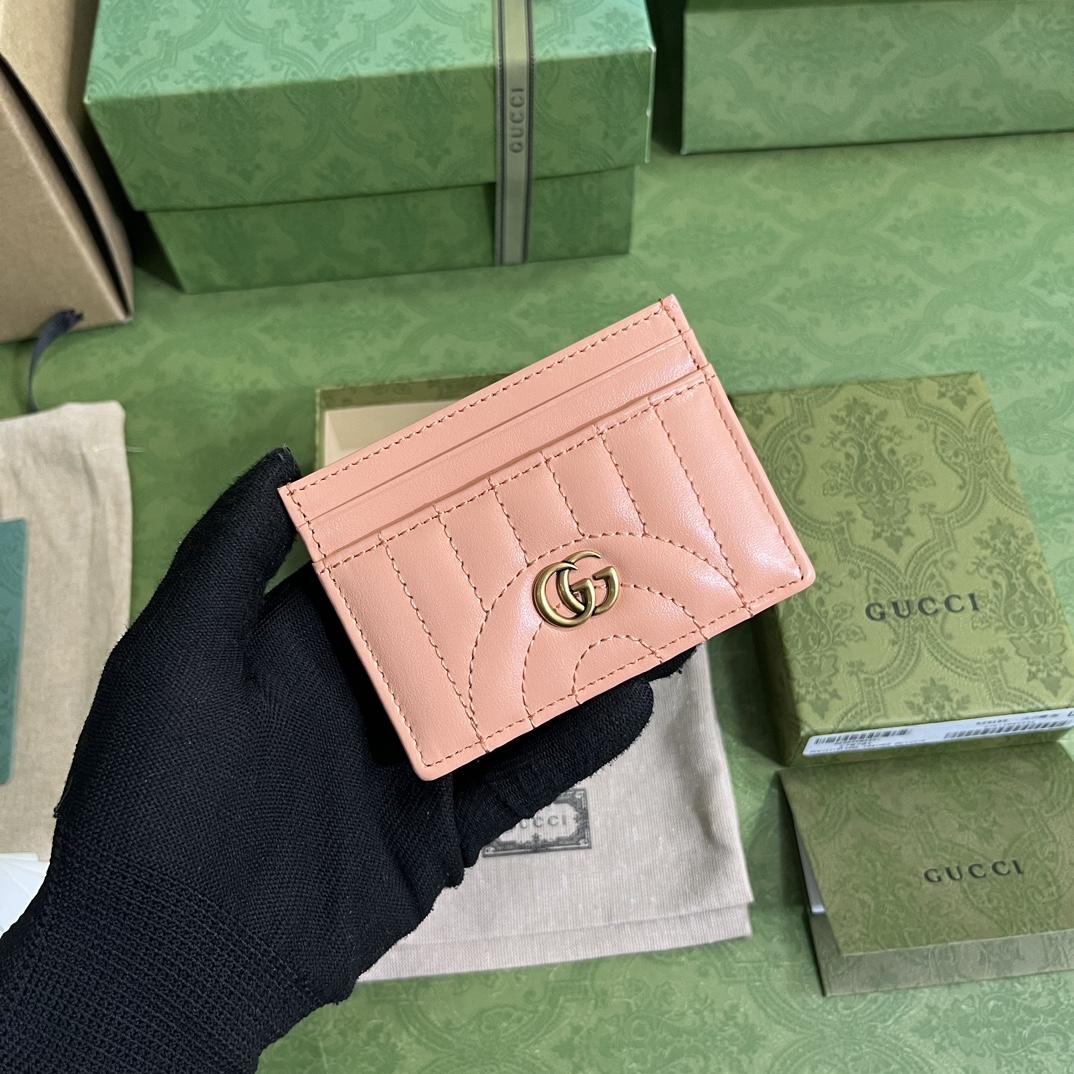 Gucci GG Marmont Matelassé Card Case(10-7cm) - everydesigner