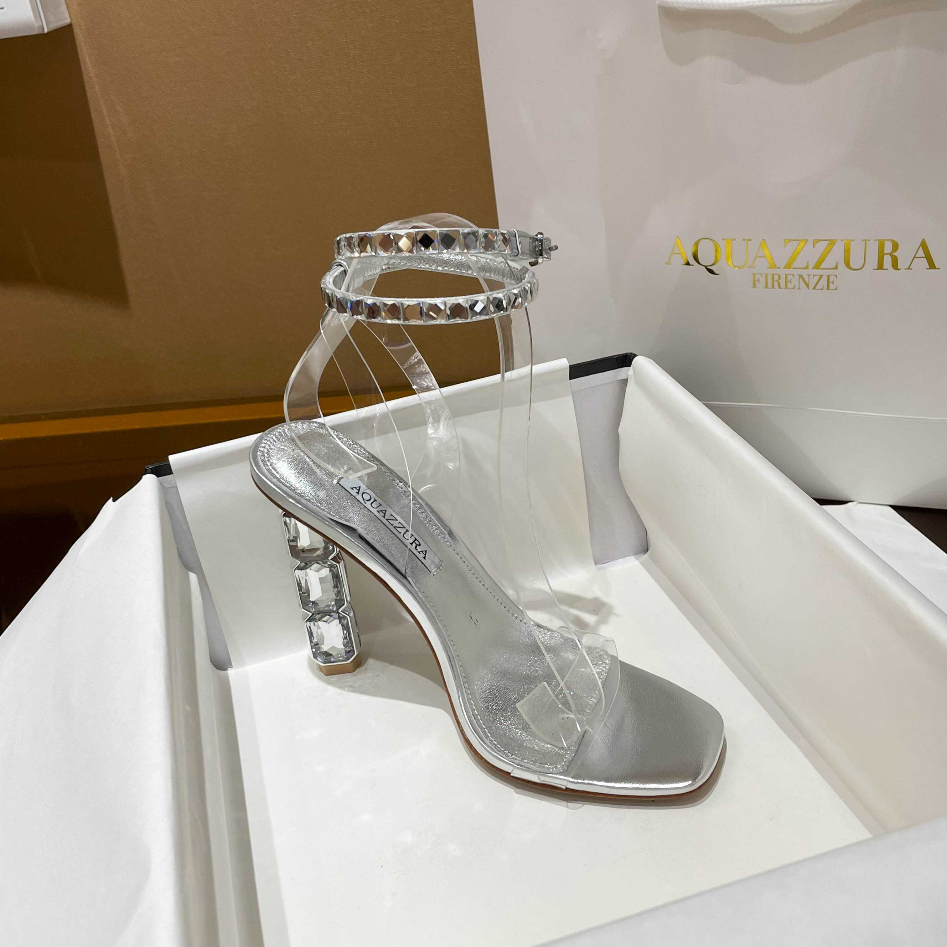 Aquazzura Aura Plexi Sandal 105 - everydesigner