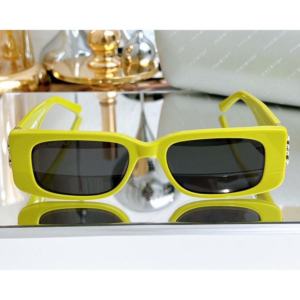 Balenciaga Dynasty Rectangle Sunglasses In Yellow   bb0096 - everydesigner