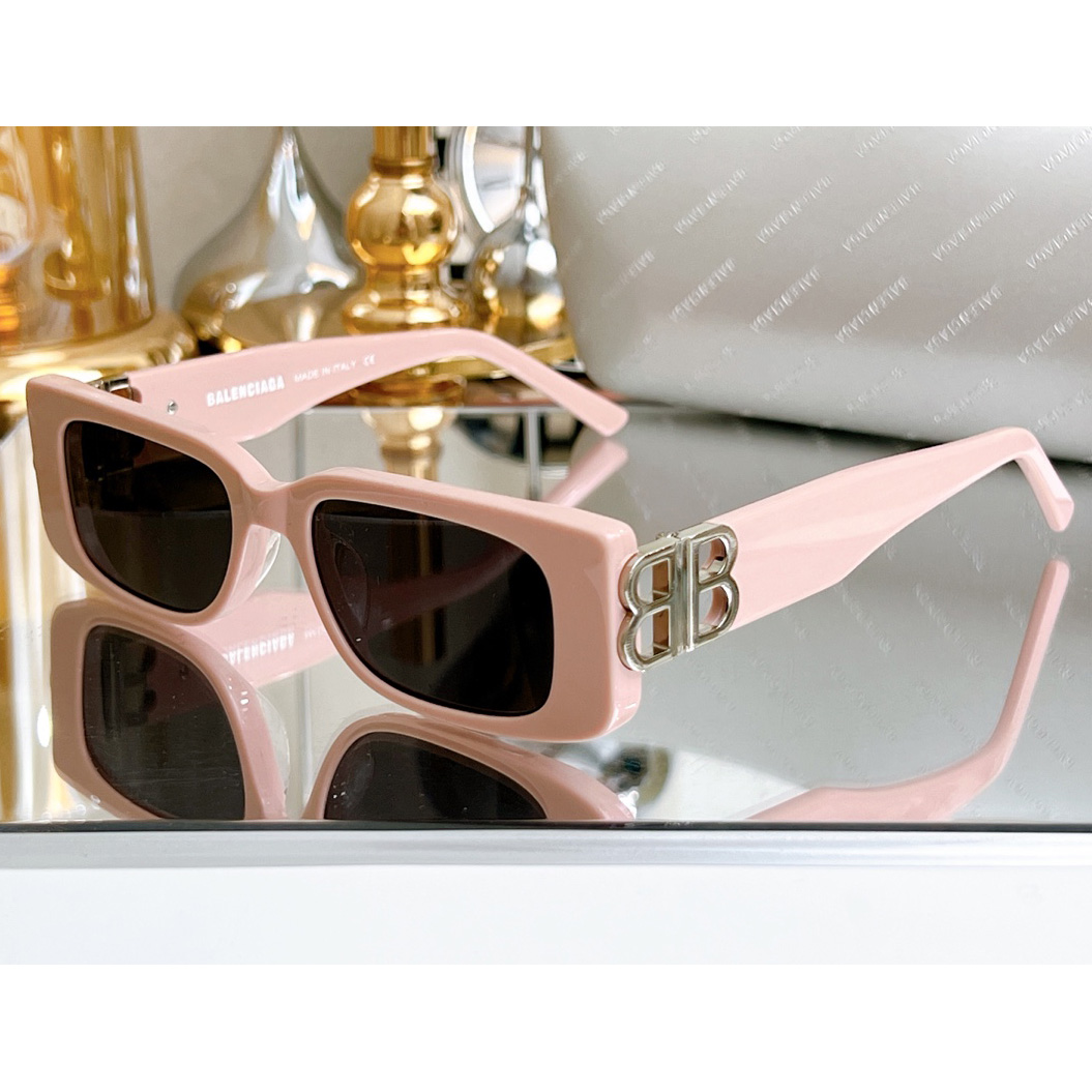 Balenciaga Dynasty Rectangle Sunglasses In Pink    bb0096 - everydesigner