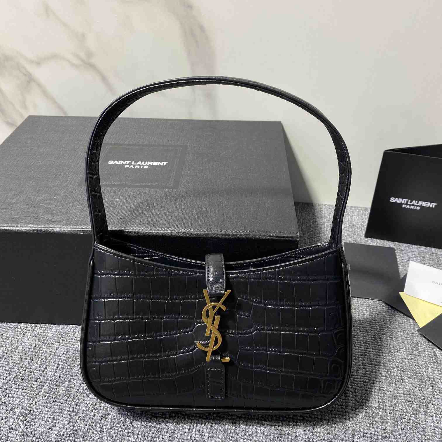 Saint Laurent 5A7 Crocodile-embossed Shoulder Bag(19x12.5x4.5) - everydesigner