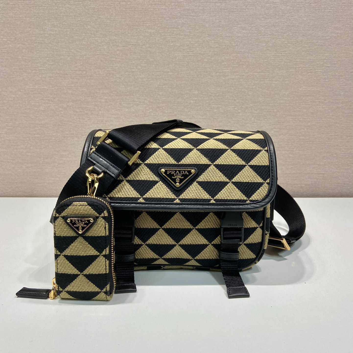 Prada Symbole Embroidered Fabric Bag - everydesigner