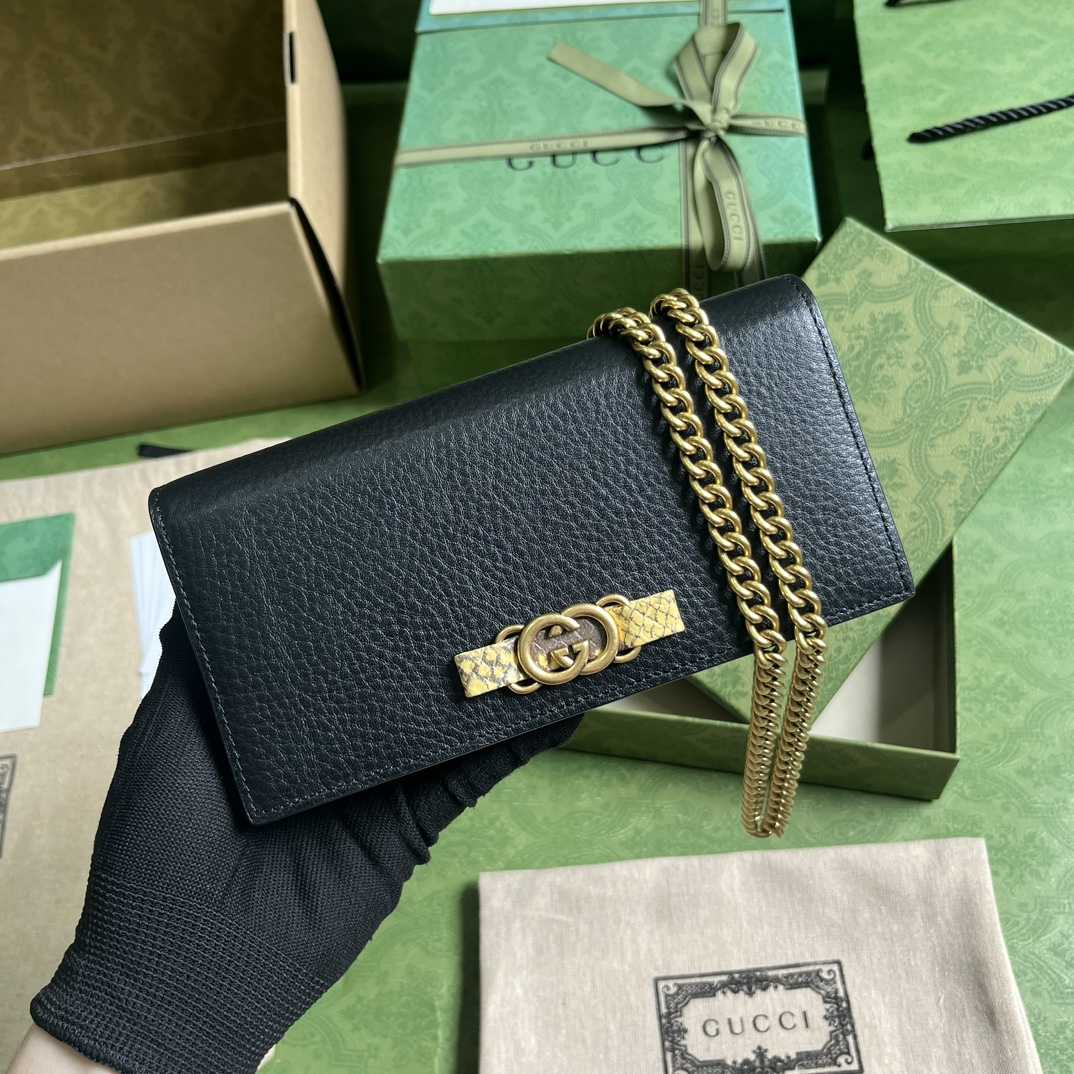 Gucci Chain Wallet With Interlocking G Python Bow(19-10-4cm) - everydesigner