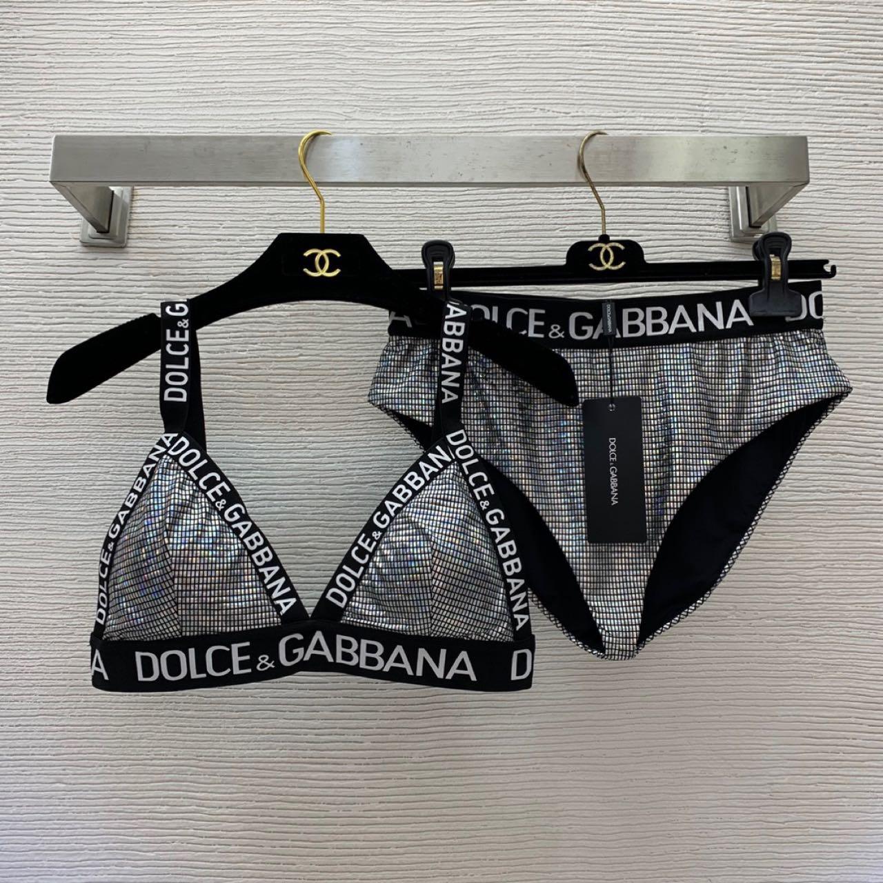 Dolce & Gabbana Crystal mesh triangle Bra & Briefs  - everydesigner