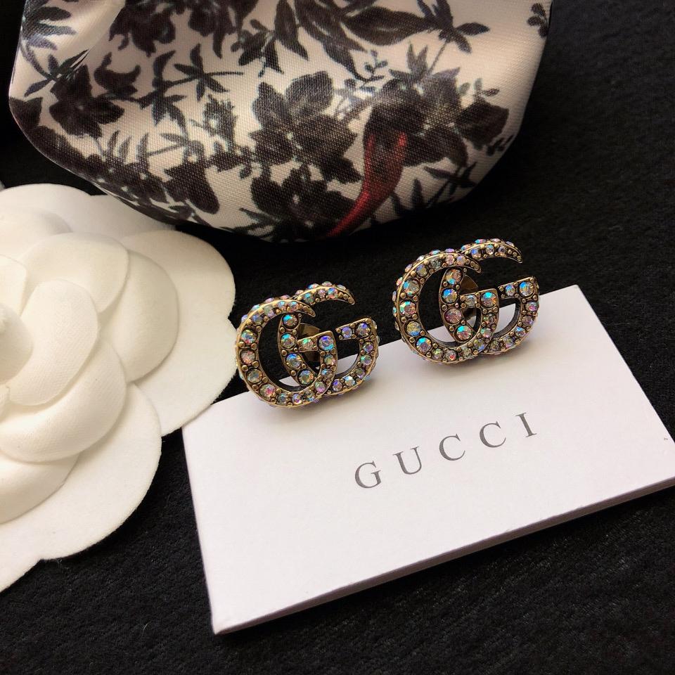 Gucci Crystal Double G Earrings - everydesigner