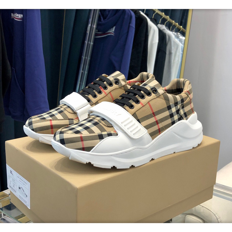 Burberry Check, Suede and Leather Sneakers - everydesigner