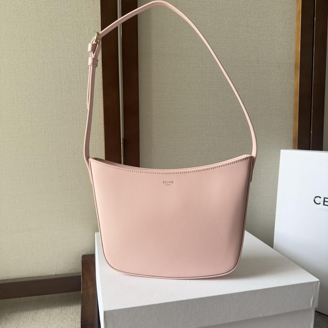 Celine Medium Celine Croque Bag In Shiny Calfskin Pink - everydesigner