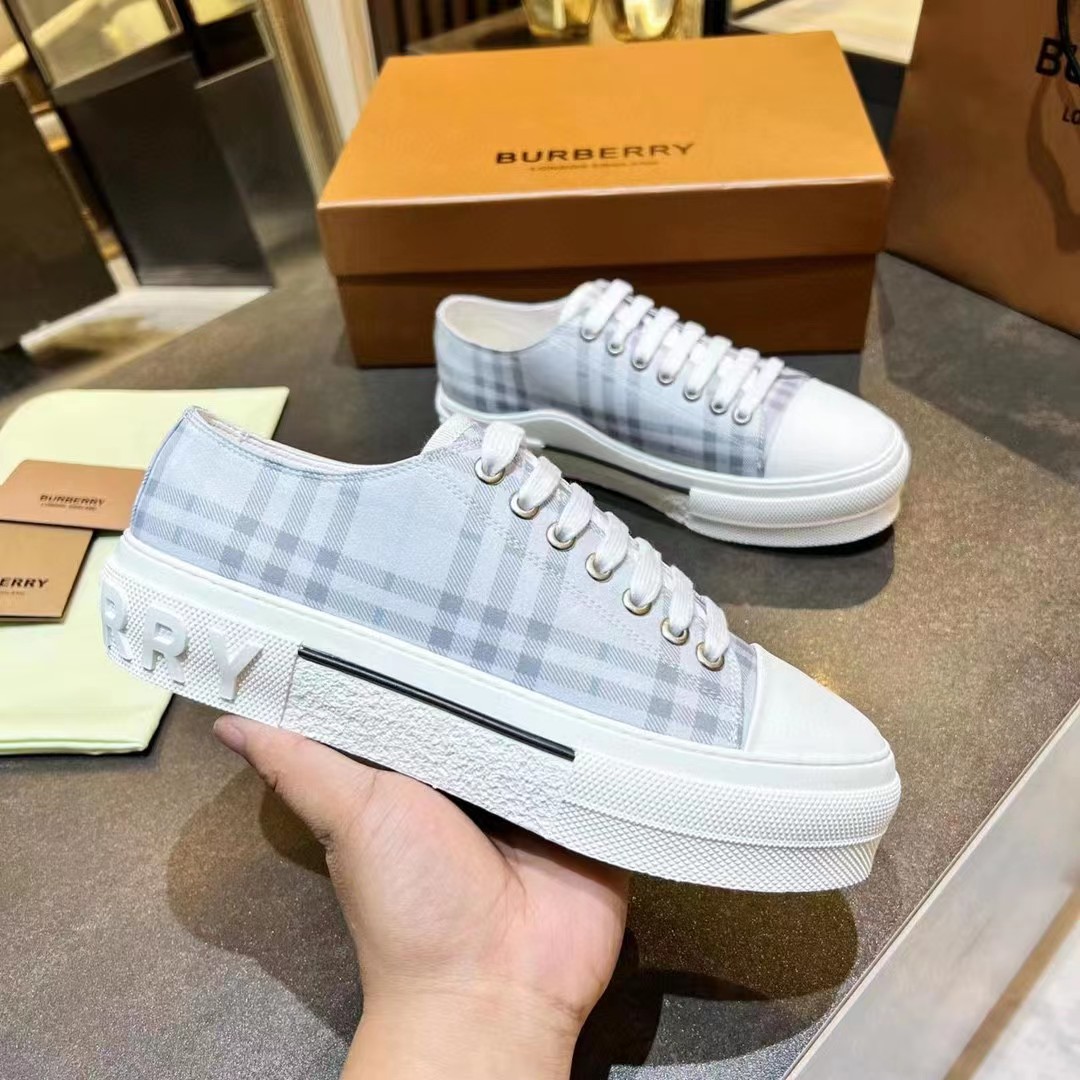 Burberry Check Cotton Sneakers - everydesigner