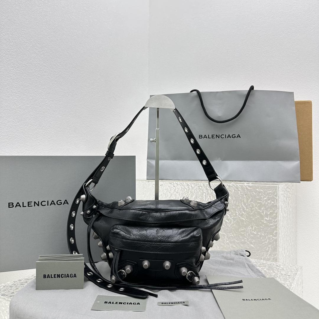 Balenciaga Men's Black Le Cagole Leather Belt Bag  ( 20cm*42cm*18cm) - everydesigner