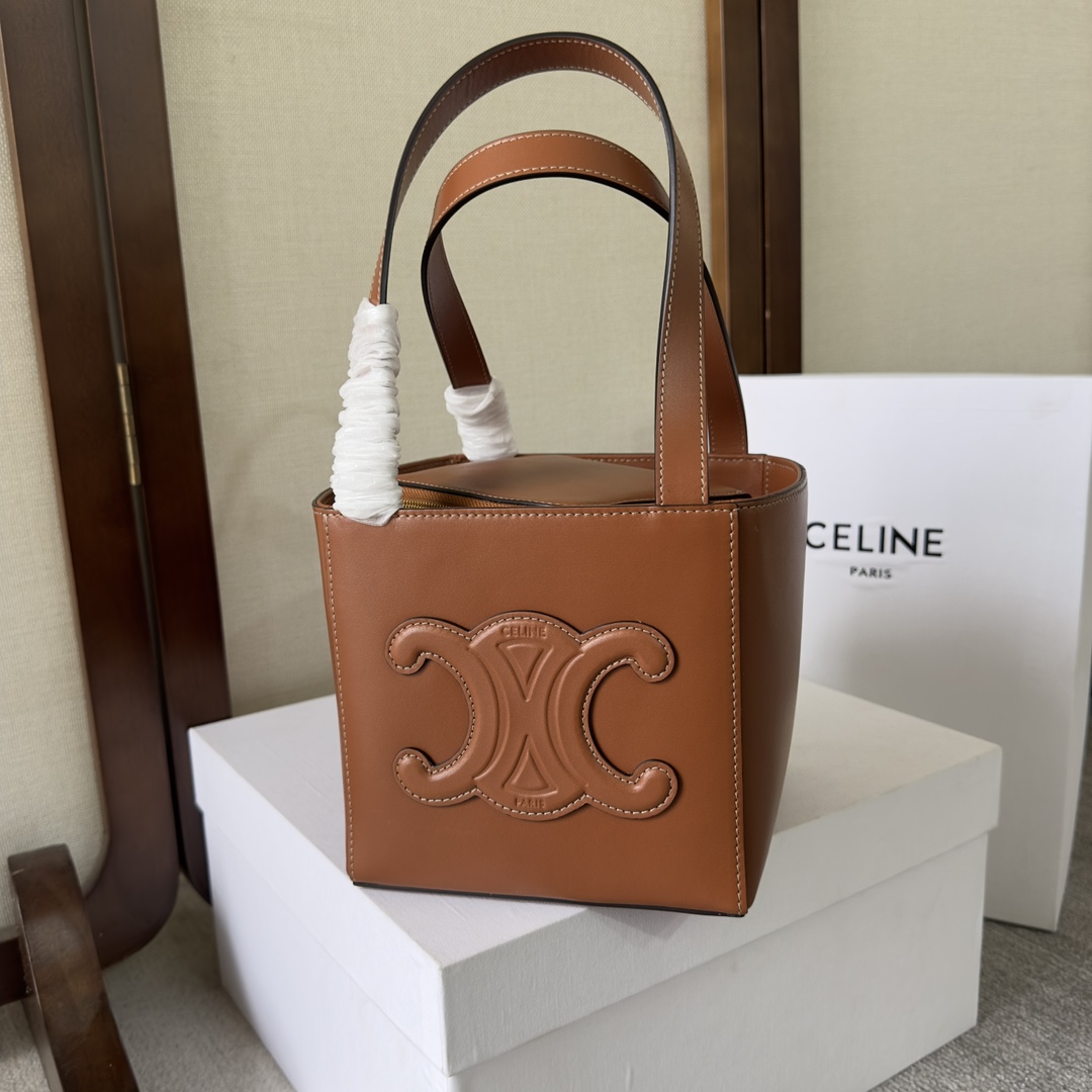 Celine Cube Bag Cuir Triomphe In Shiny Calfskin (15-15-15cm) - everydesigner