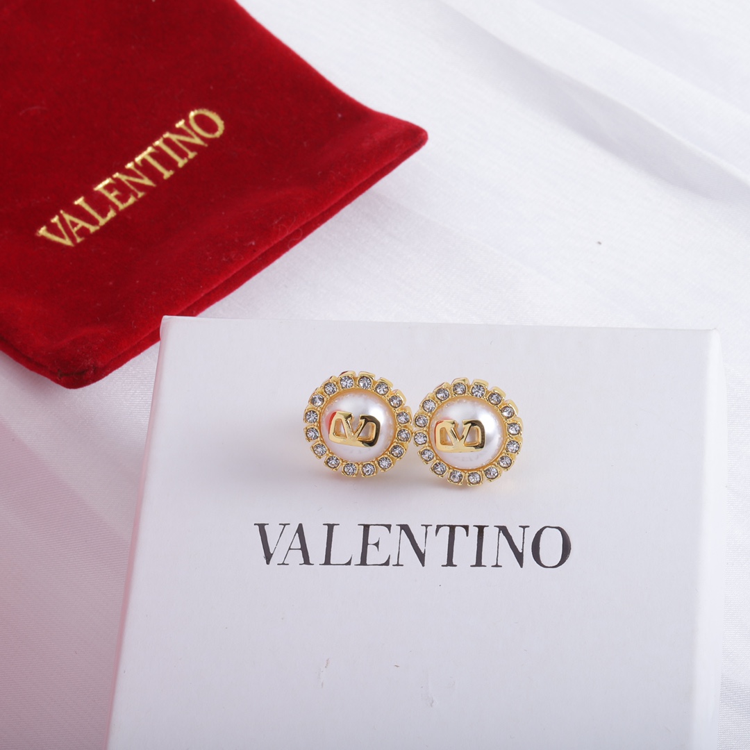 Valenti Garavani VLogo Signature Crystal Stud Earrings - everydesigner