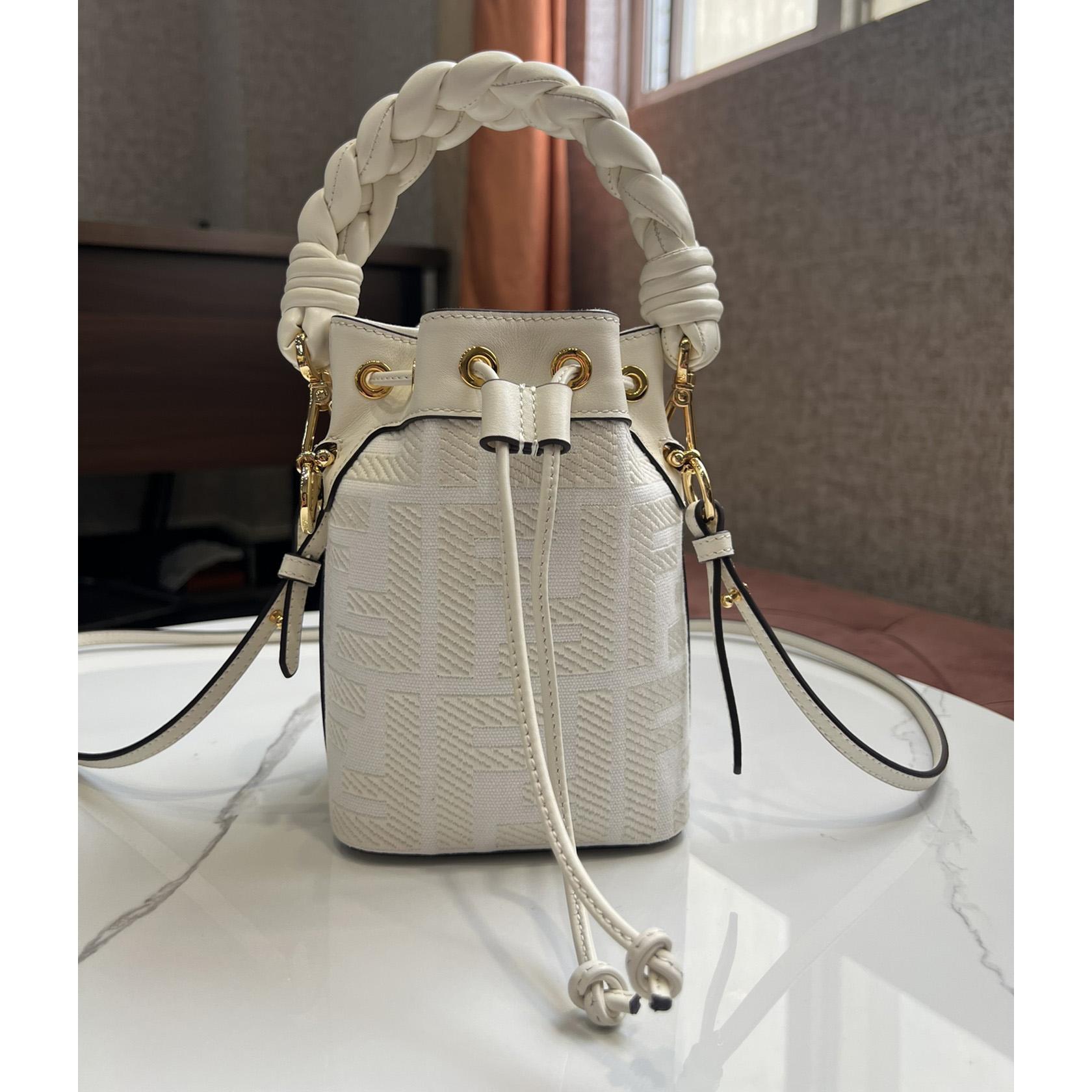 Fendi Mon Tresor White Canvas FF Mini Bag - everydesigner