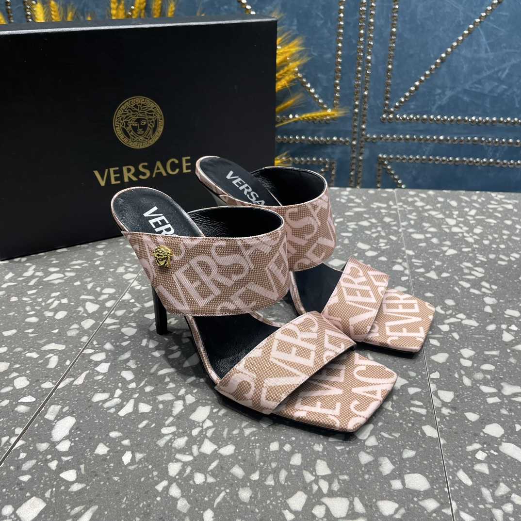 Versace Allover High Heel Mules - everydesigner