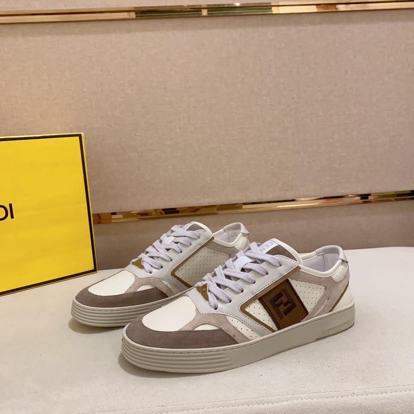 Fendi Step Beige Leather Low-tops Sneakers - everydesigner