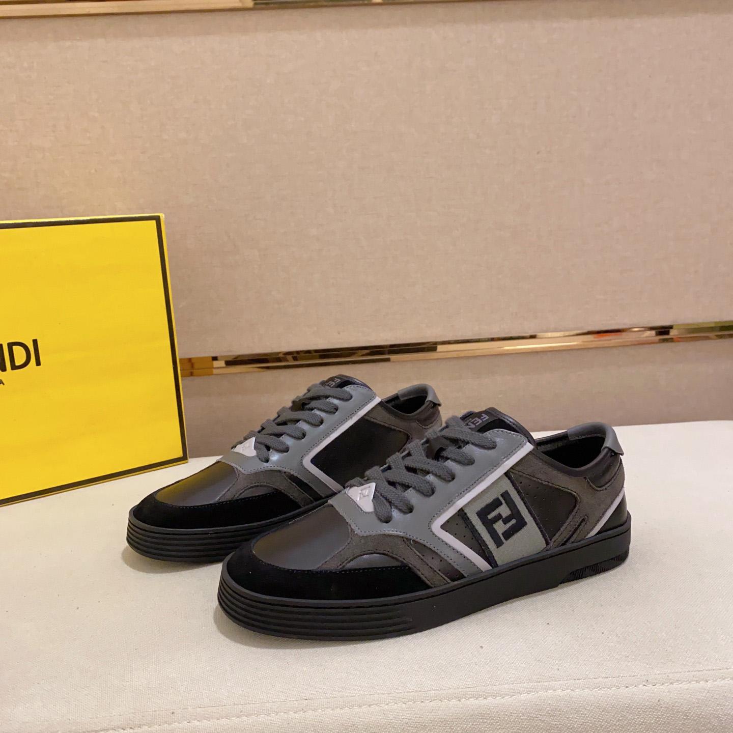 Fendi Step Black Leather Low-tops Sneakers - everydesigner