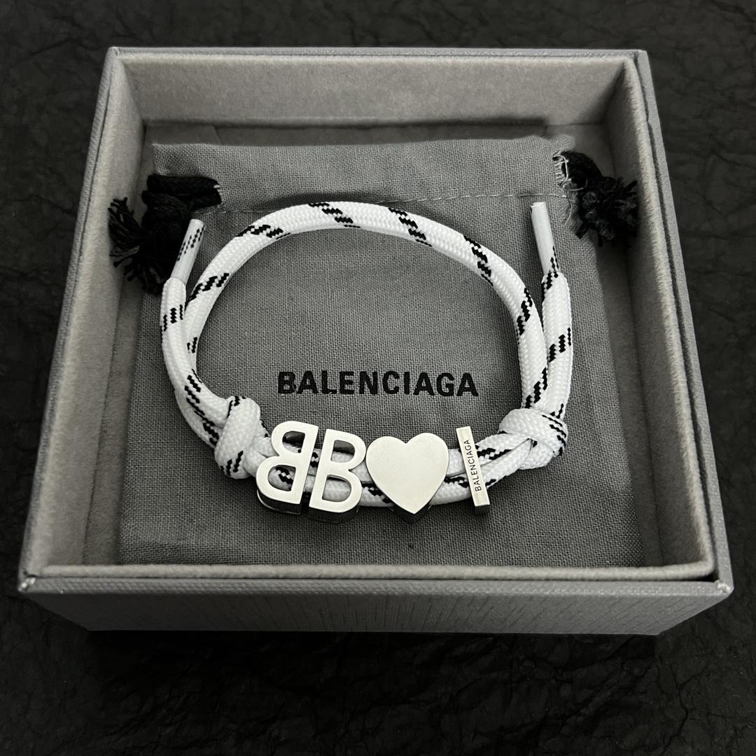 Balenciaga I <3 BB Bracelet In White - everydesigner