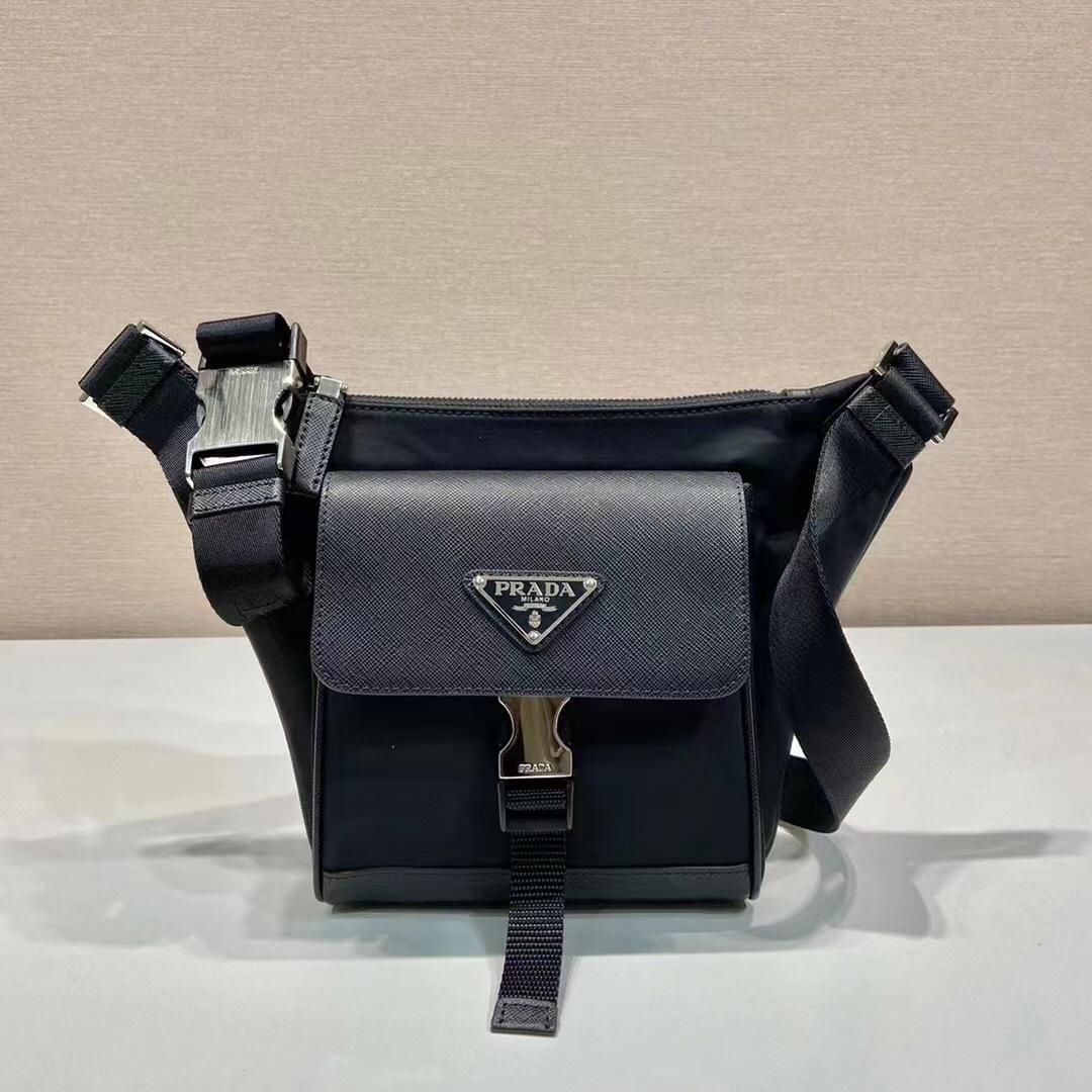 Prada Re-Nylon and Saffiano Leather Shoulder Bag - everydesigner