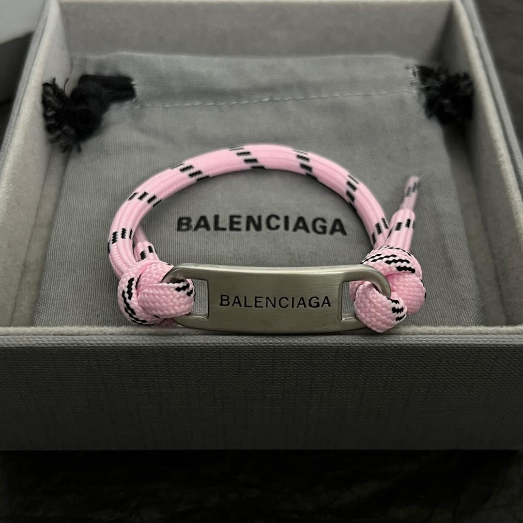 Balenciaga Plate Bracelet in Fluo Pink - everydesigner