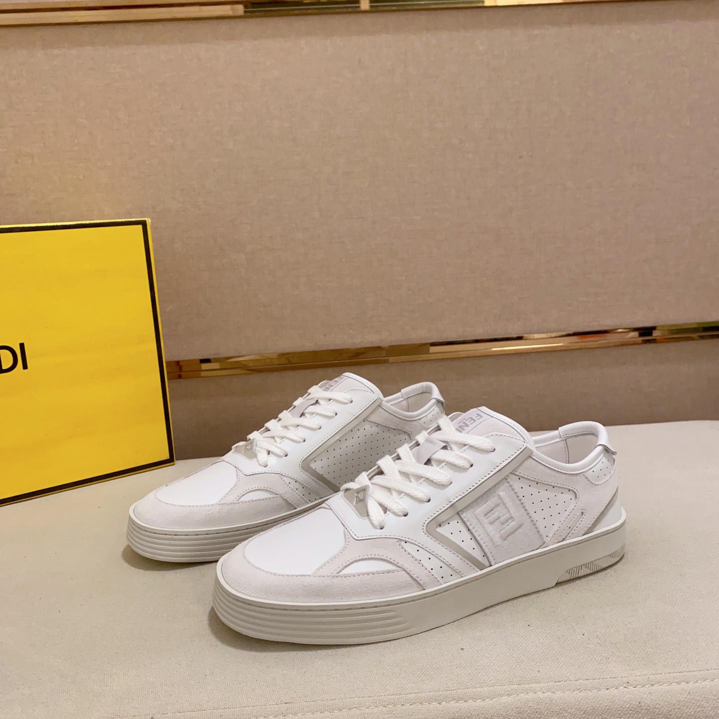 Fendi Step White Leather Low-tops Sneakers - everydesigner