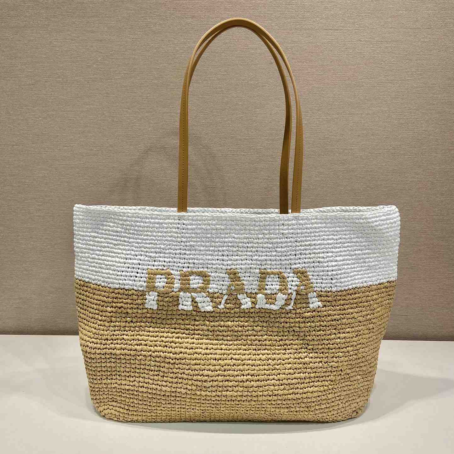 Prada Raffia And Leather Tote Bag - everydesigner