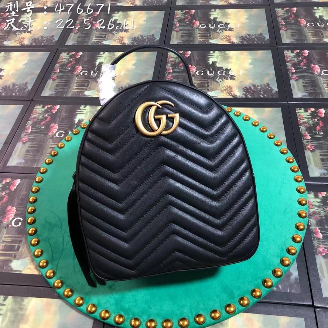 Gucci GG Marmont Leather Backpack (22-5-26cm)   476671 - everydesigner